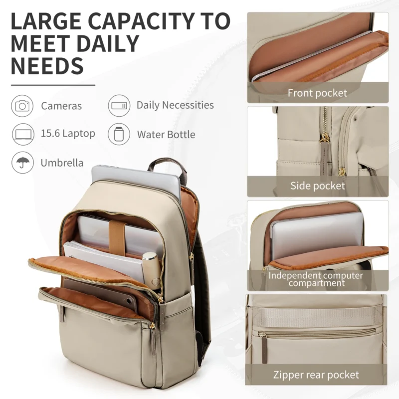 Premium Nylon Large Capacity Backpack with Laptop Compartment for School, Work & Travel - Image 3