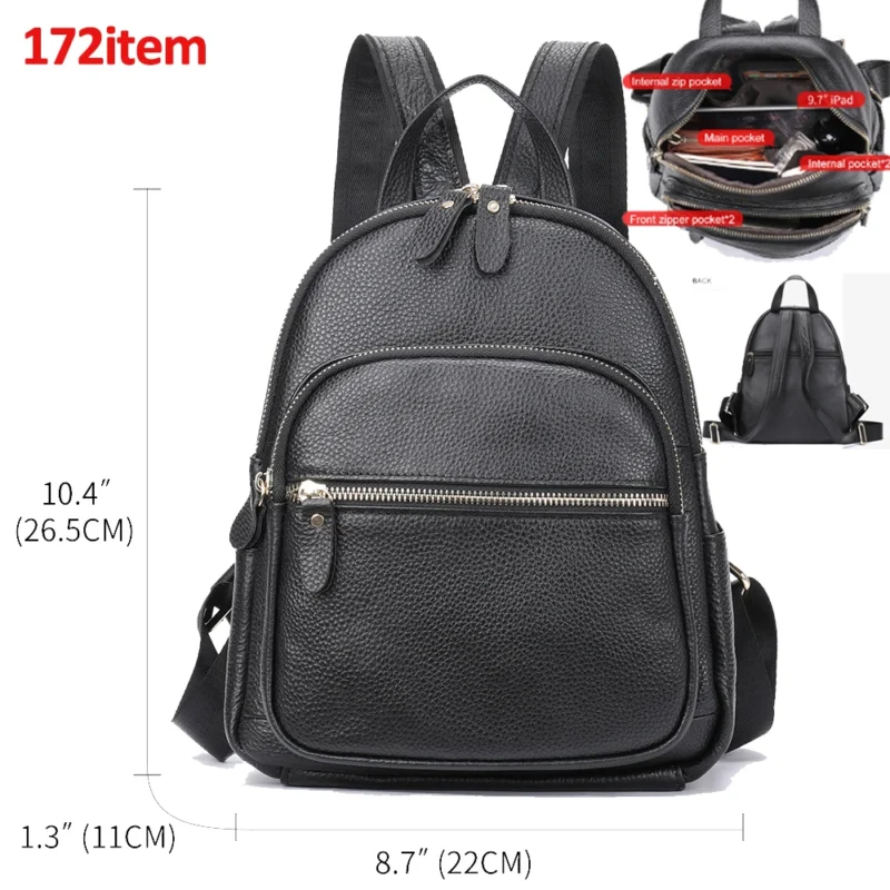 Premium Genuine Leather Women's Laptop Backpack with Anti-theft Protection - Image 10