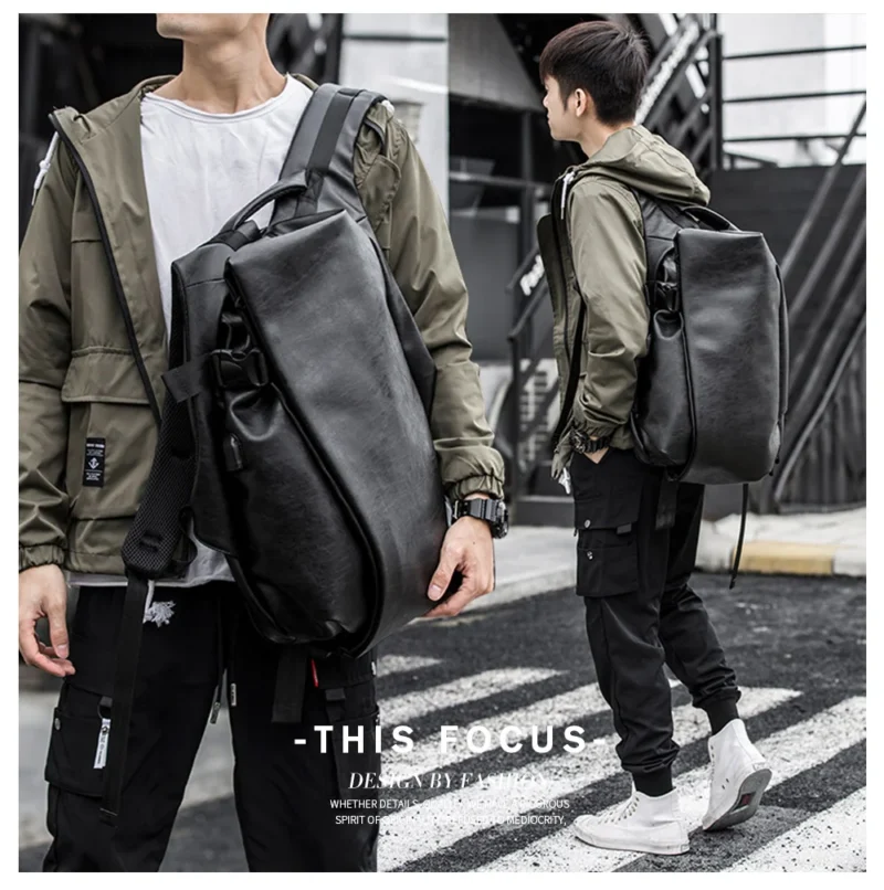 Premium Full Grain Leather Anti-Theft Travel Backpack with USB Charging Port for 16-inch Laptops - Image 5