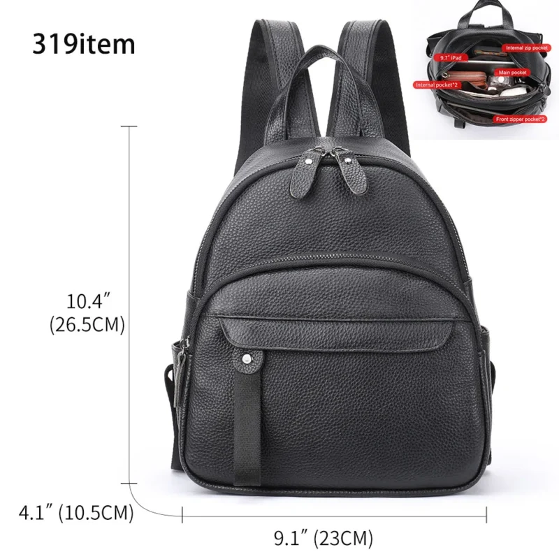 Premium Genuine Leather Women's Laptop Backpack with Anti-theft Protection - Image 8