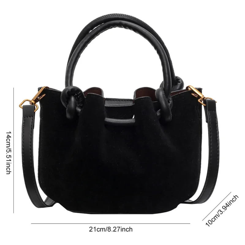 Elegant PU Leather Bucket Handbag Women's Versatile Shoulder Sling Purse with Multiple Compartments - Image 6