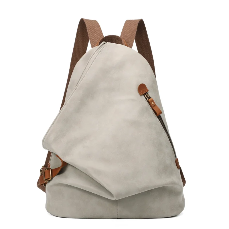 Vintage Brown PU Leather Travel Backpack with Multiple Compartments for Men and Women - Image 10