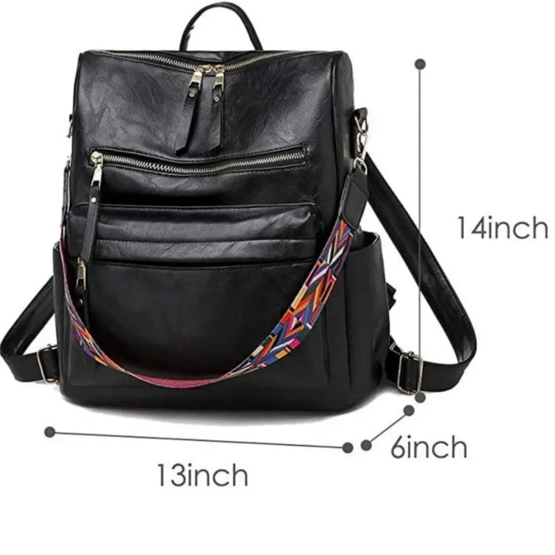Vintage Brown Faux Suede Women's Convertible Backpack Purse for Everyday Casual Use - Image 5
