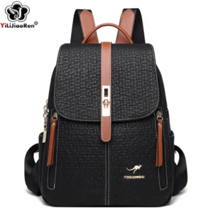 Premium Vegan Leather Women's Fashion Backpack with Multiple Compartments for Work and Travel