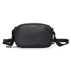 Premium Black Oxford Sling Chest Bag with Multiple Compartments for Everyday Use