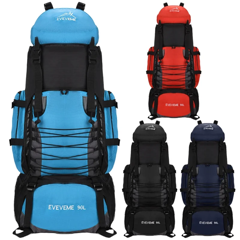 Premium 90L Unisex Tactical Hiking Backpack with Rain Cover and External Frame Support - Image 2