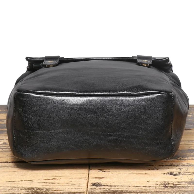 Premium Full-Grain Cowhide Leather Backpack with Laptop Compartment for Travel and School - Image 5
