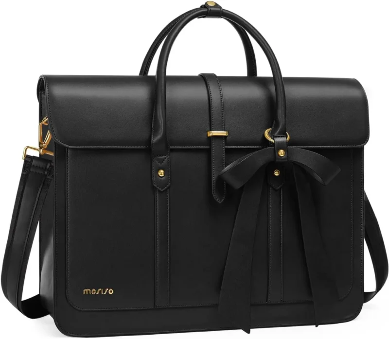 Premium PU Leather Laptop Backpack for Women 15-16 Inch Waterproof Computer Bag with Multiple Compartments - Image 8