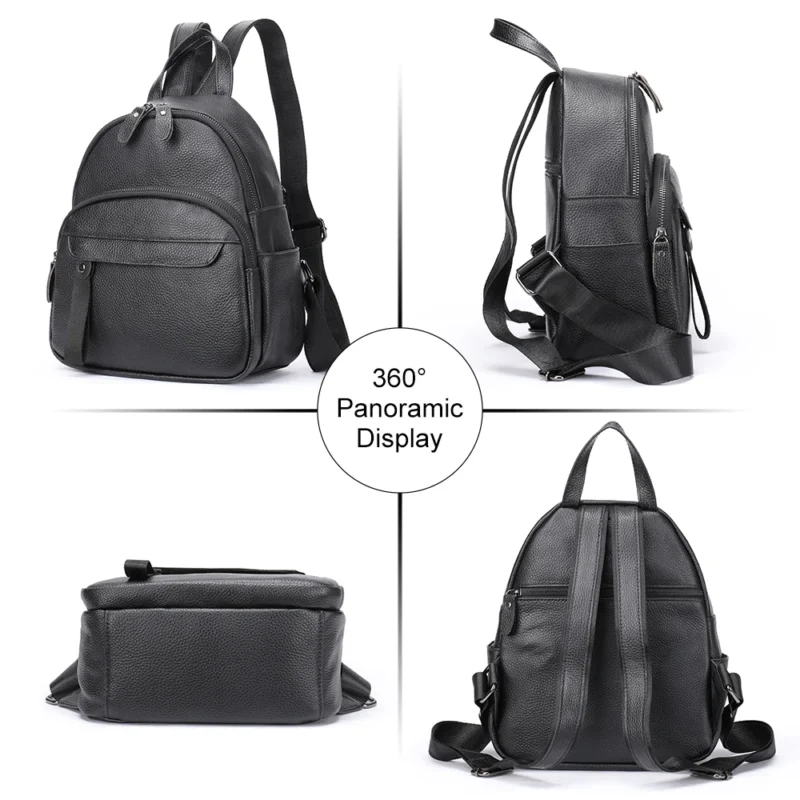 Premium Genuine Leather Women's Laptop Backpack with Anti-theft Protection - Image 2