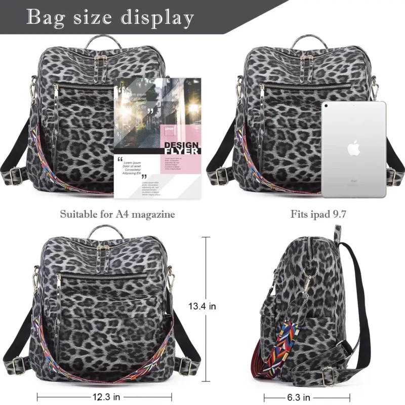 Premium Vintage Brown Leather Women's Convertible Backpack Purse for Travel and Everyday Use - Image 5