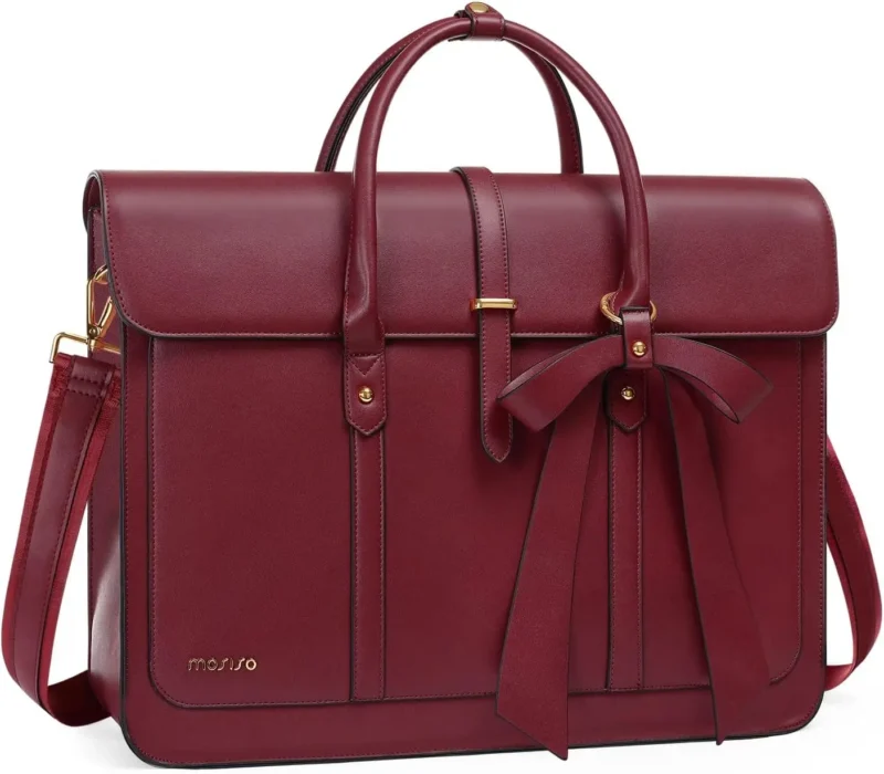 Premium PU Leather Laptop Backpack for Women 15-16 Inch Waterproof Computer Bag with Multiple Compartments - Image 10