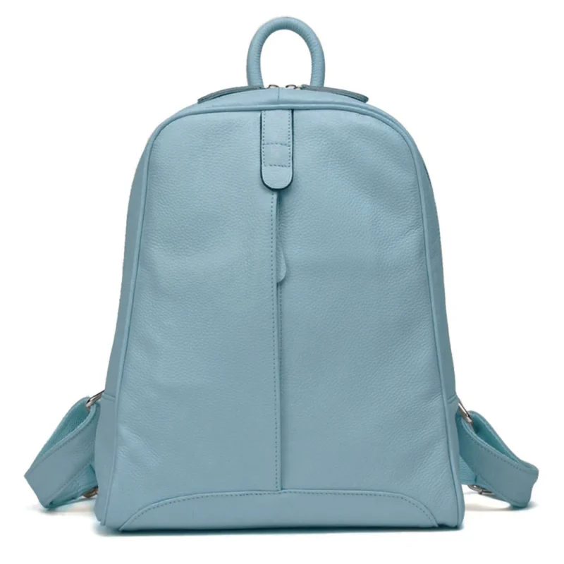 Premium Genuine Cow Leather Women's Fashion Backpack with Multiple Compartments for Travel and School - Image 7
