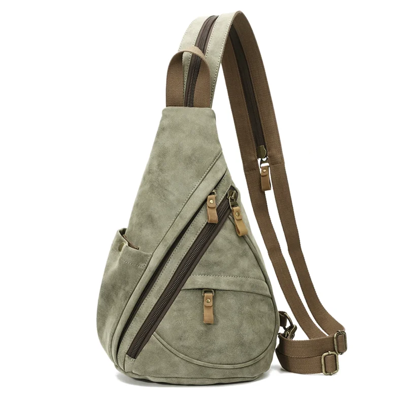 Premium PU Leather Crossbody Sling Backpack Unisex Casual Daypack with Multiple Compartments - Image 10