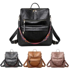 Premium Soft Leather Women's Fashion Backpack Purse with Multiple Compartments for Travel and Daily Use
