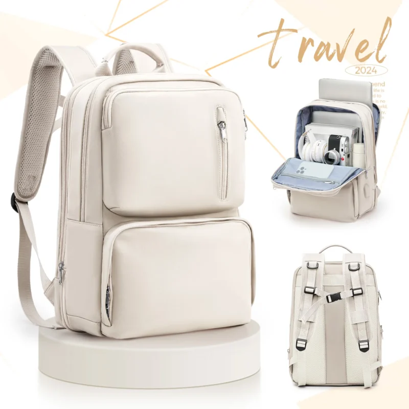 Durable Nylon Travel Backpack with 15.6 Inch Laptop Compartment for Women and Men - Image 7