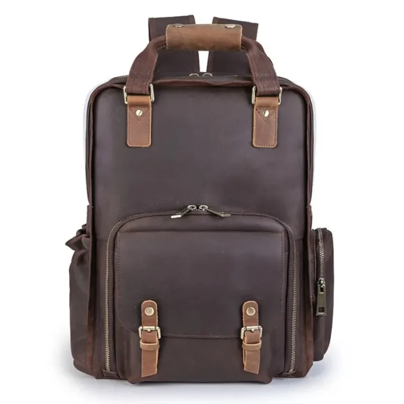 Premium Brown Nylon Multi-Compartment Photography Backpack with Tripod Holder - Image 5