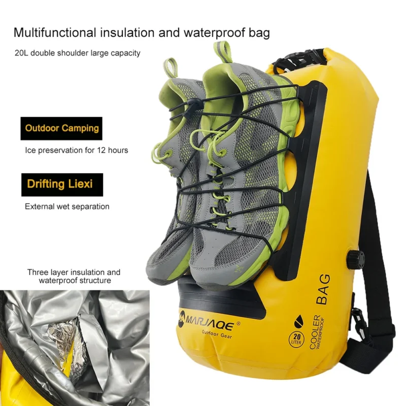 Premium 20L Waterproof Roll Top Backpack with Wet-Dry Separation for Water Sports and Outdoor Adventures - Image 6