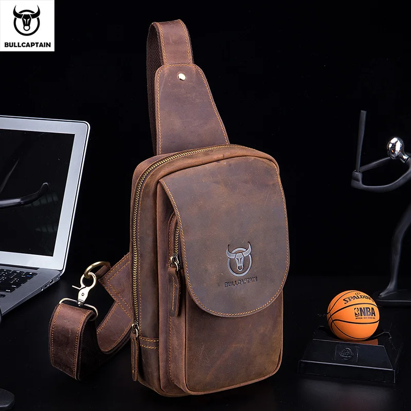 Brown Leather Sling Backpack