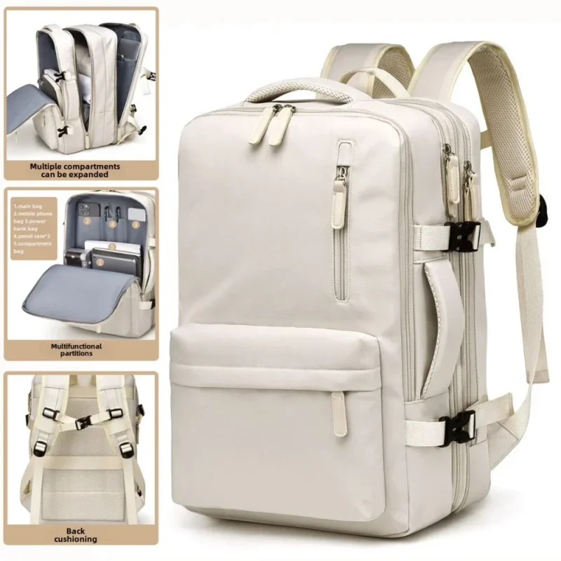 Compact 40x30x20cm Oxford Travel Backpack with Laptop Compartment for Airplane Cabin Luggage