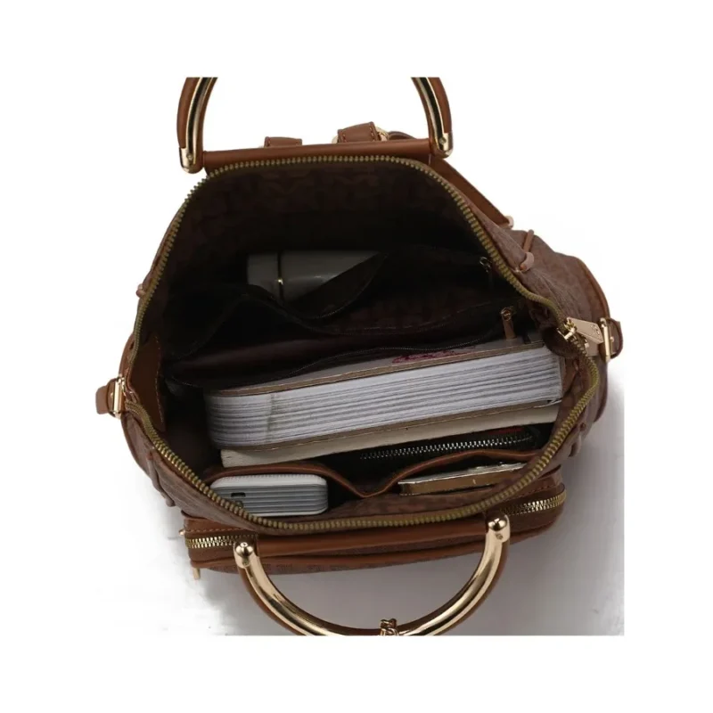 Premium MKF Signature Vegan Leather Women's Backpack with Monogram Print - Image 5