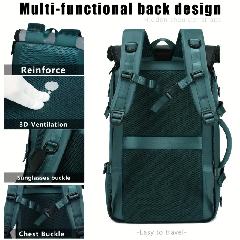 Multi-functional Nylon Travel Backpack with Convertible Handbag Design - Image 5