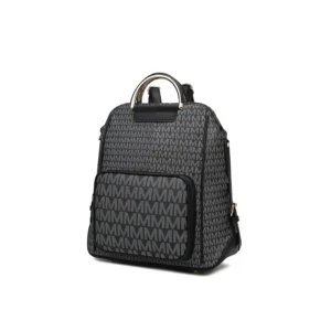 Premium MKF Signature Vegan Leather Women's Backpack with Monogram Print