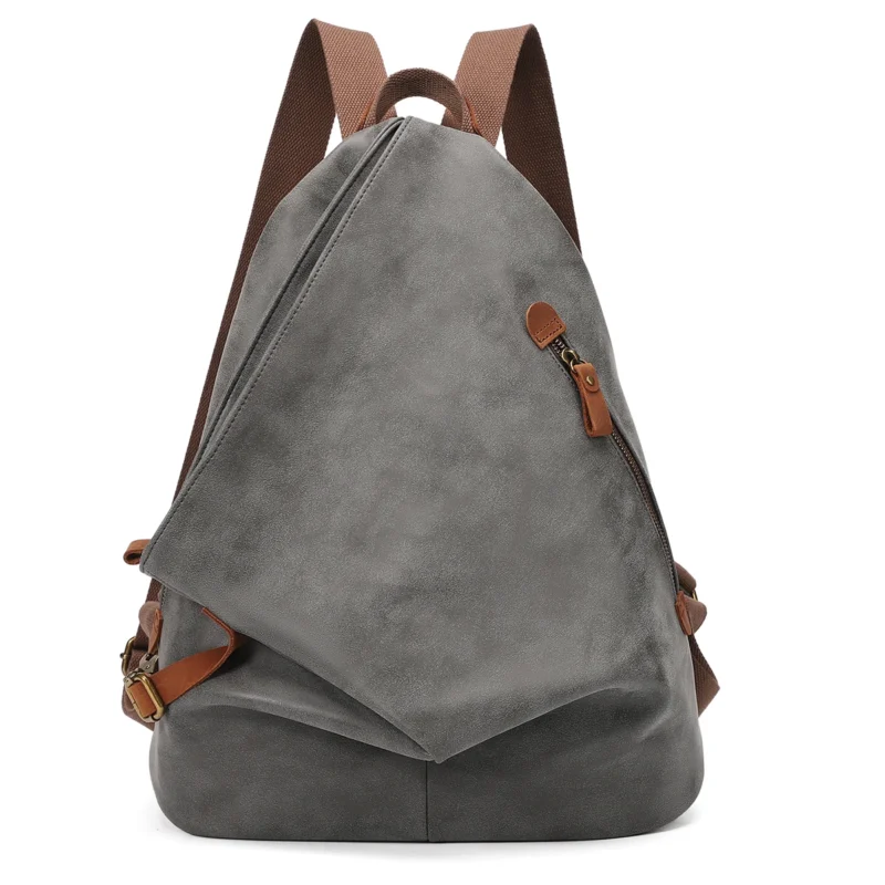 Vintage Brown PU Leather Travel Backpack with Multiple Compartments for Men and Women - Image 12