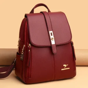 Vintage Microfiber Leather Women's Backpack with Multi-Compartment Storage for Travel and School
