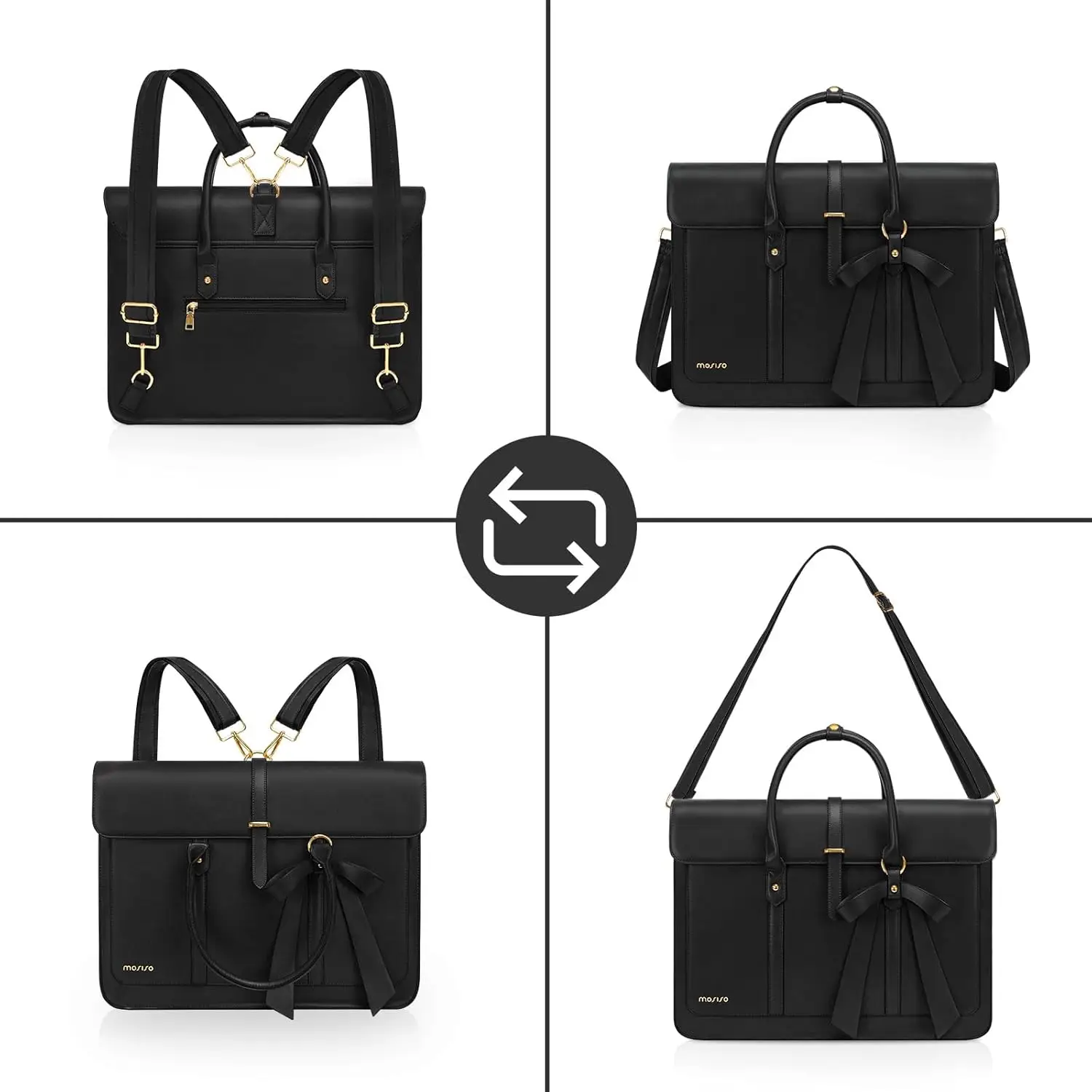 Professional urban leather roll-top backpack design for daily commuting