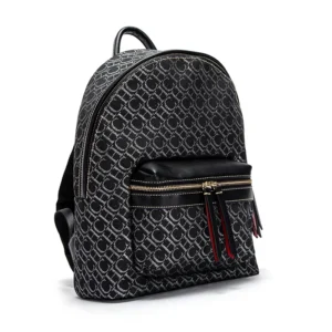 Classic PVC Unisex Backpack with Large Capacity for Commute and Travel