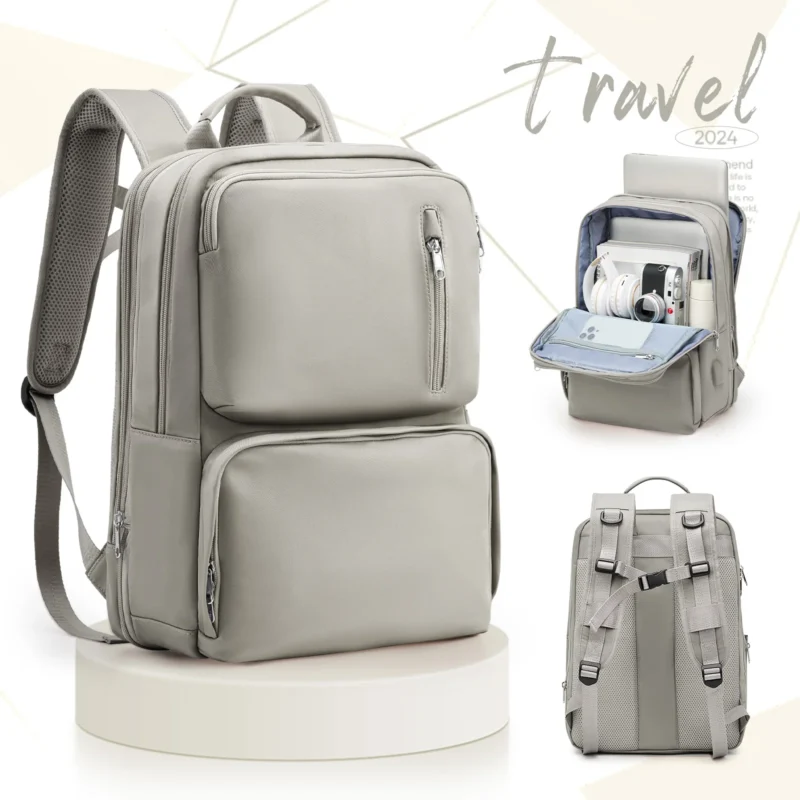 Durable Nylon Travel Backpack with 15.6 Inch Laptop Compartment for Women and Men - Image 11