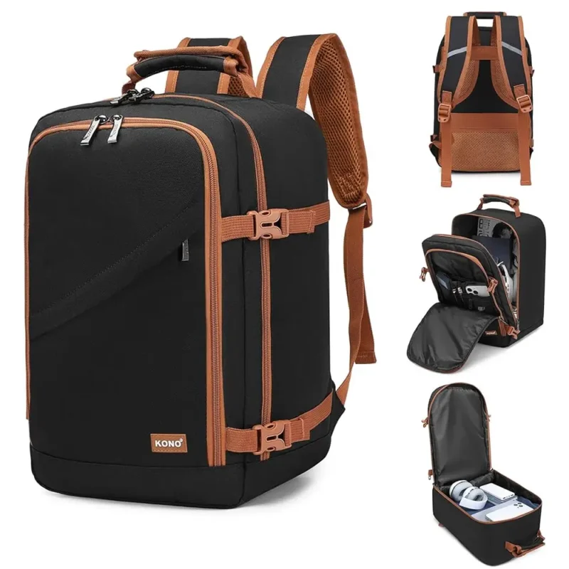 Compact Polyester Underseat Backpack 40x20x25 cm Travel Carry-on Cabin Bag with Multiple Compartments - Image 7