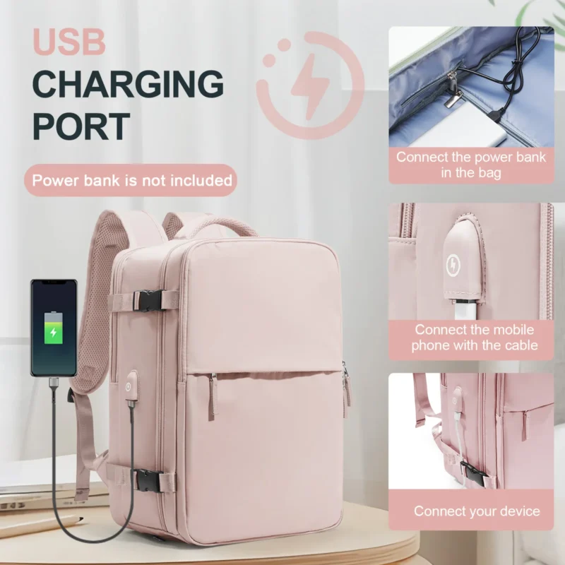 Premium Nylon Travel Backpack with Laptop Compartment for College, Work and Air Travel - Image 3