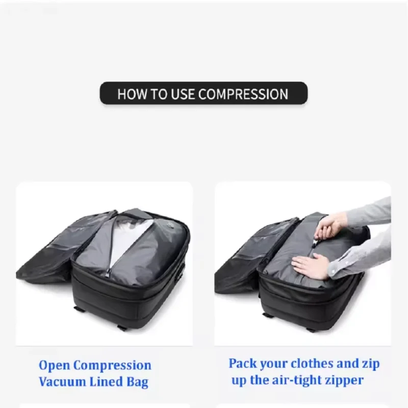 Premium Oxford Expandable Business Travel Backpack with 17-inch Laptop Compartment and Compression System - Image 2