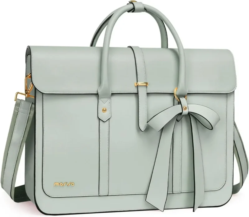 Premium PU Leather Laptop Backpack for Women 15-16 Inch Waterproof Computer Bag with Multiple Compartments - Image 11