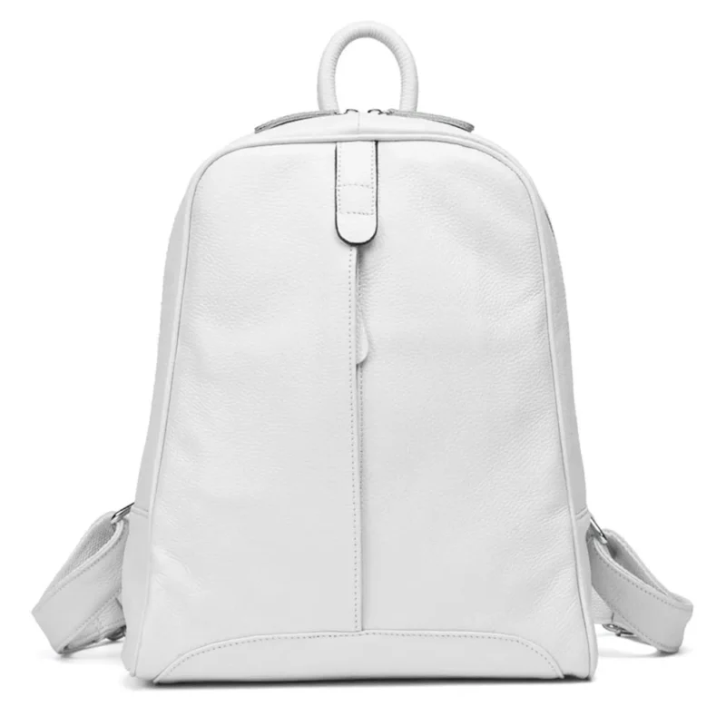 Premium Genuine Cow Leather Women's Fashion Backpack with Multiple Compartments for Travel and School - Image 11
