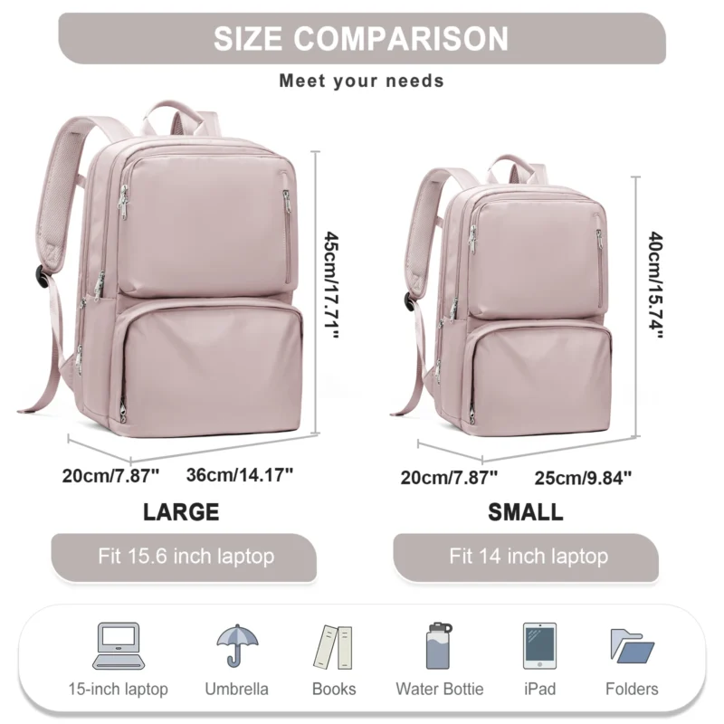 Durable Nylon Travel Backpack with 15.6 Inch Laptop Compartment for Women and Men - Image 6