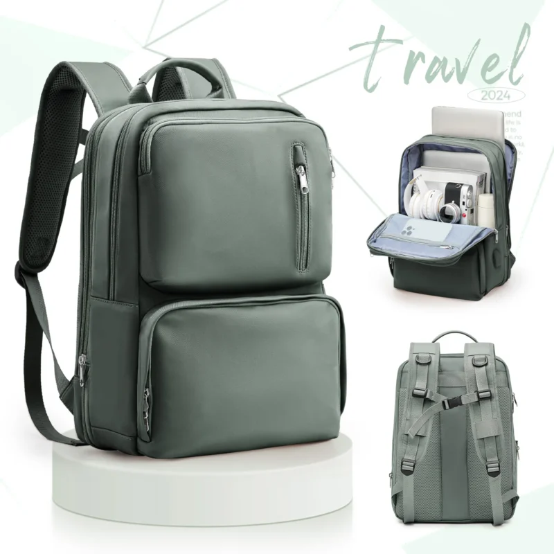 Durable Nylon Travel Backpack with 15.6 Inch Laptop Compartment for Women and Men - Image 9