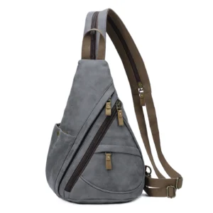 Premium PU Leather Crossbody Sling Backpack Unisex Casual Daypack with Multiple Compartments
