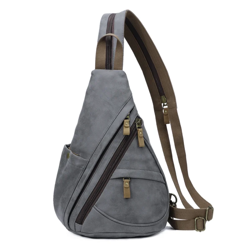 Premium PU Leather Crossbody Sling Backpack Unisex Casual Daypack with Multiple Compartments