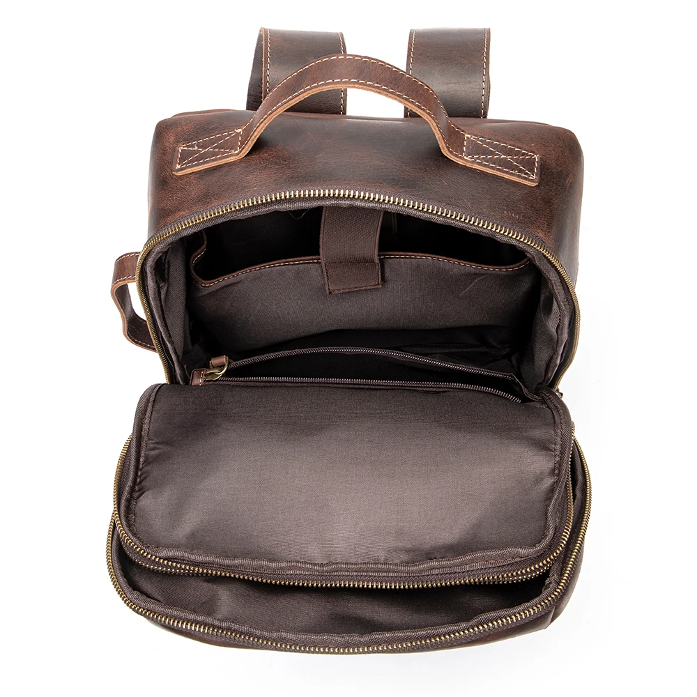 Premium leather backpack with multiple compartments ideal for travel and daily transitions
