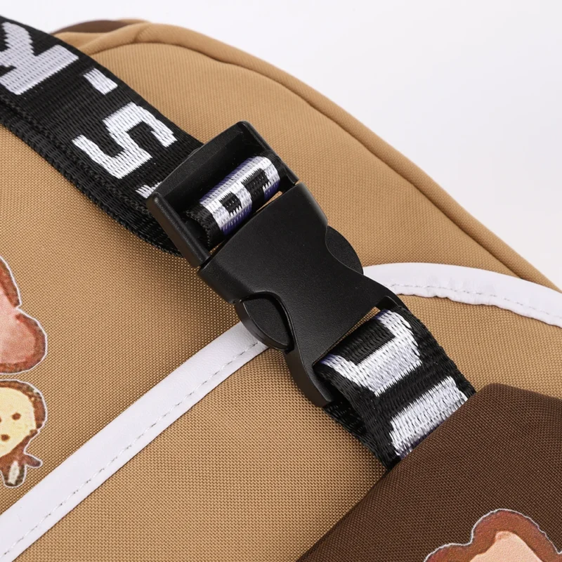 Cute Capybara Nylon Backpack Large Capacity Student Bookbag with Adjustable Straps - Image 6