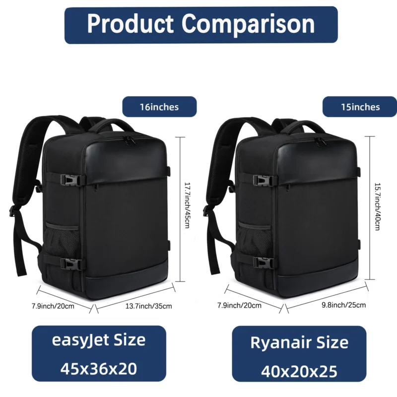 Compact Oxford Laptop Travel Backpack Unisex 40x20x25 Ryanair Cabin Bag with Multi-Compartments - Image 4