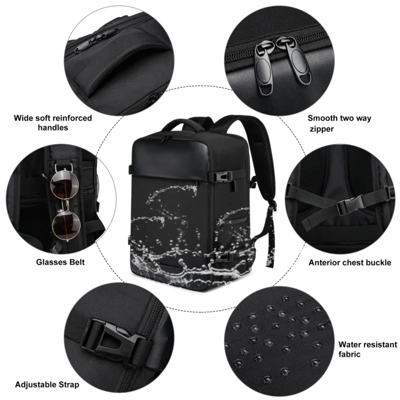 Compact Oxford Laptop Travel Backpack Unisex 40x20x25 Ryanair Cabin Bag with Multi-Compartments - Image 6