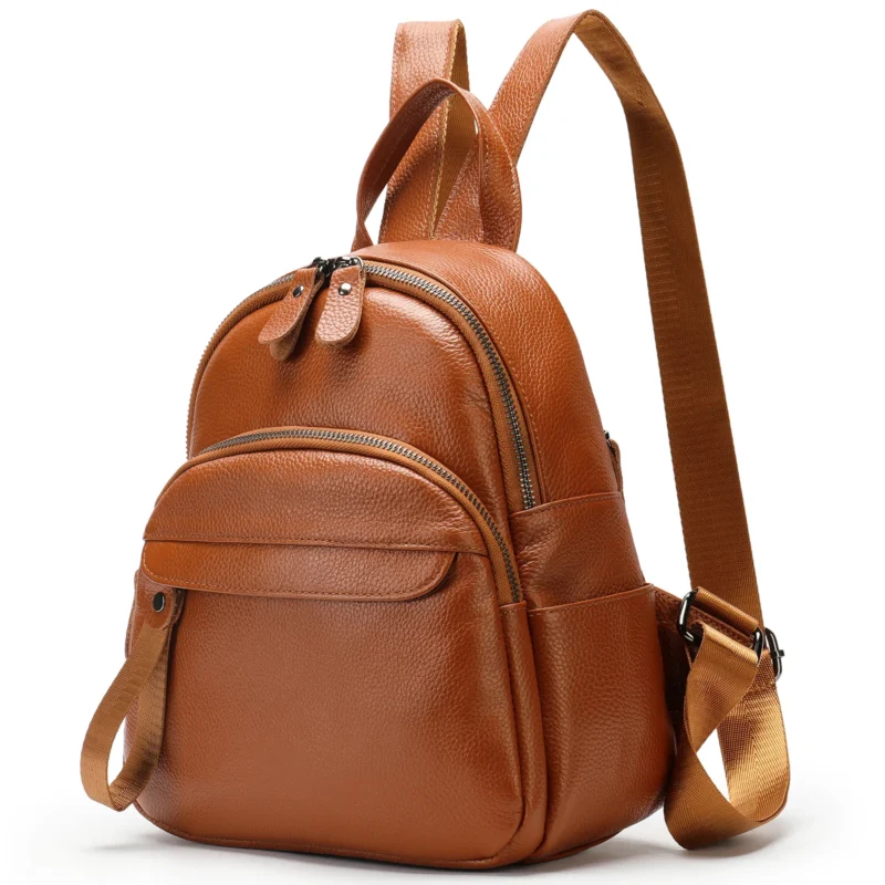 Premium Genuine Leather Women's Laptop Backpack with Anti-theft Protection - Image 7