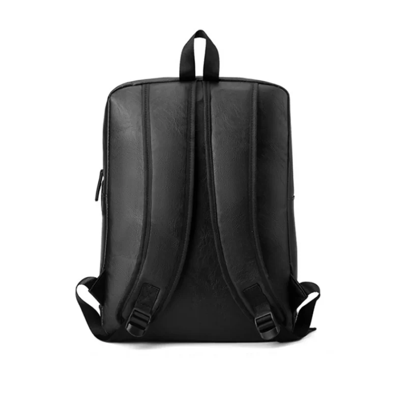 Premium PU Leather Men's Laptop Backpack with Multiple Compartments for School and Travel - Image 6
