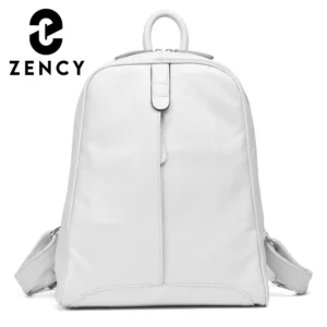 Premium Genuine Cow Leather Women's Fashion Backpack with Multiple Compartments for Travel and School