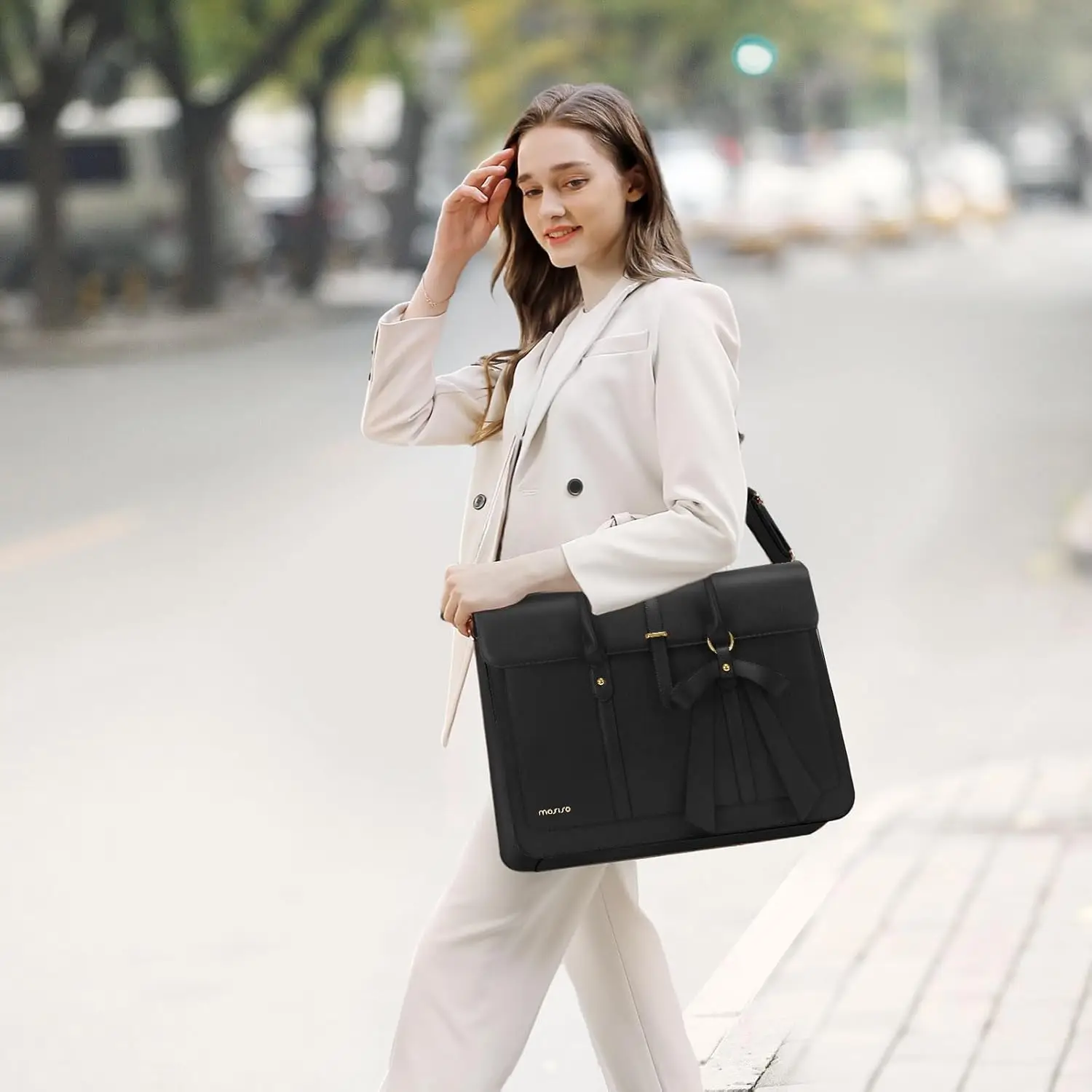 Waterproof leather backpack with advanced compartmentalization and laptop protection