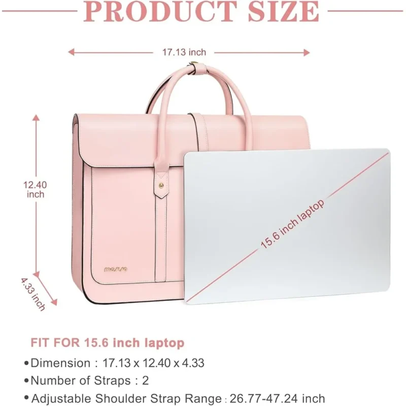 Premium Vegan Leather 15.6" Women's Convertible Laptop Backpack Tote with Multiple Compartments - Image 5