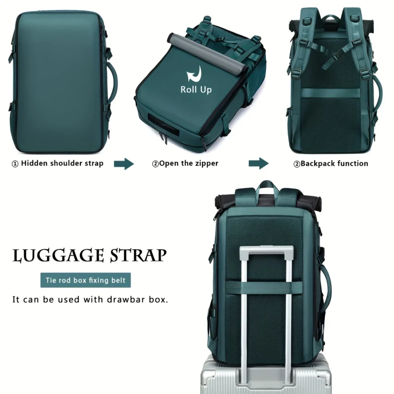 Multi-functional Nylon Travel Backpack with Convertible Handbag Design - Image 3